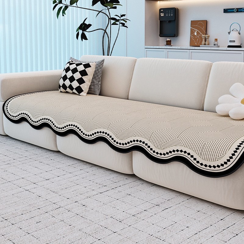 Retro minimalista cuatro estaciones nuevo tipo de forma especial cojín de sofá de peluche una pieza fija antideslizante cojín de asiento de alta calidad