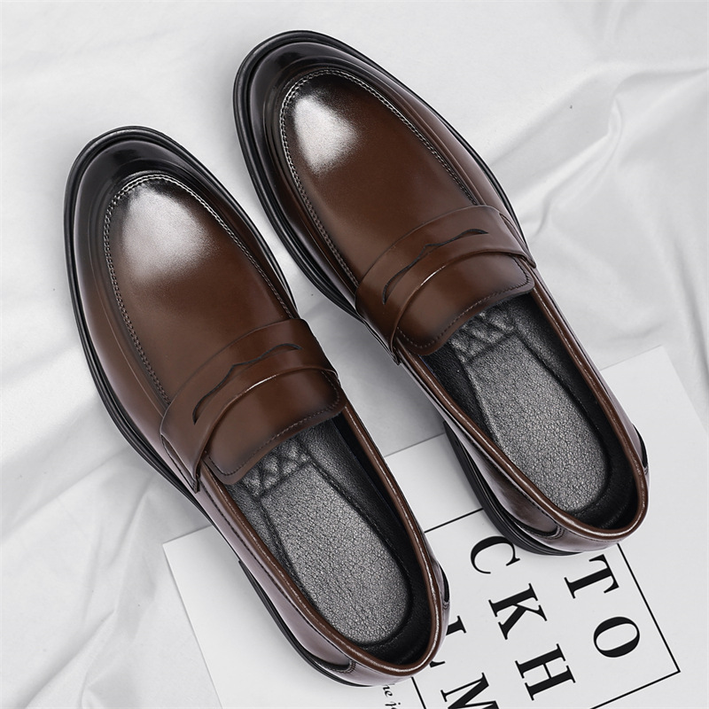 Men's Genuine Leather Slip-On Loafers Comfortable Casual Shoes_vogvips.com