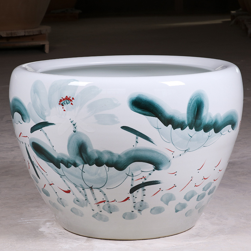 庭院大缸景德镇青花瓷水缸金鱼缸荷花碗莲睡莲盆乌龟缸酒店甲鱼缸|undefined