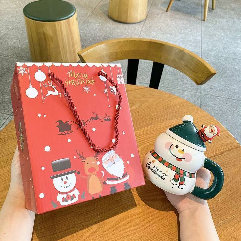 クリスマスギフトクリスマスカップクリスマススタイルマグホームセラミックコーヒーカップカップル親友カップクリスマスツリー|undefined