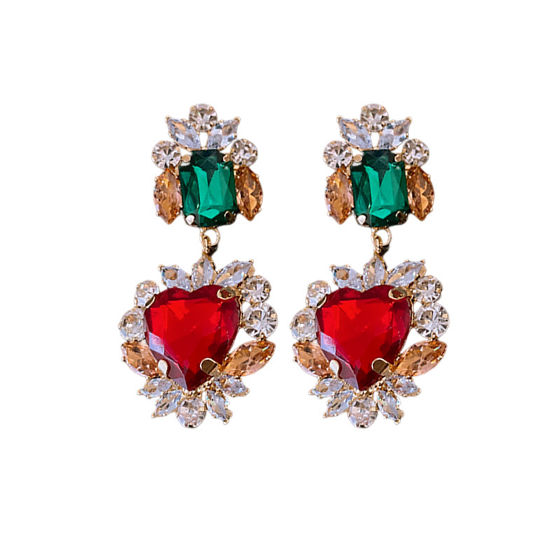 Pendientes exagerados de vintage medieval Pendientes de perlas geométricas de aceite de gota de diamantes de aguja de plata femenina Pendientes retro de sentido avanzado