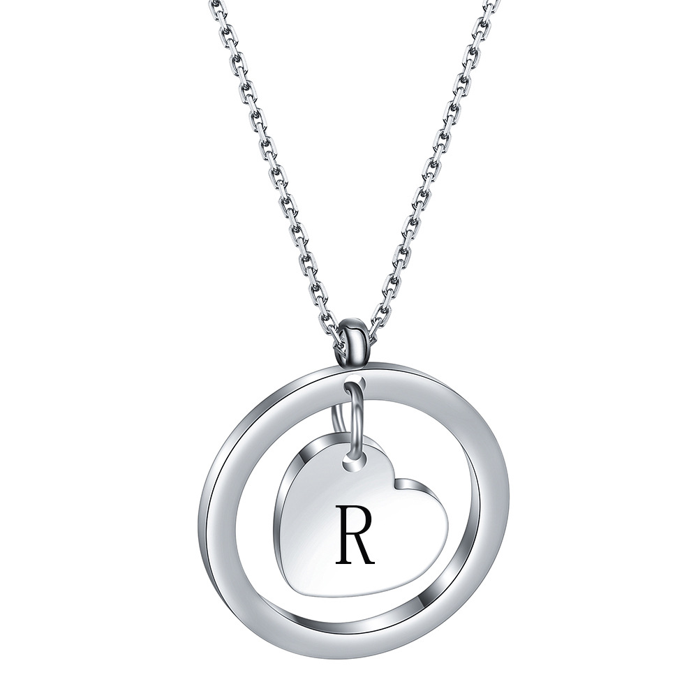 Street Occasion Stainless Steel, Titanium Steel Material Simple Style Letter Stainless Steel Titanium Steel Plating Pendant Necklace