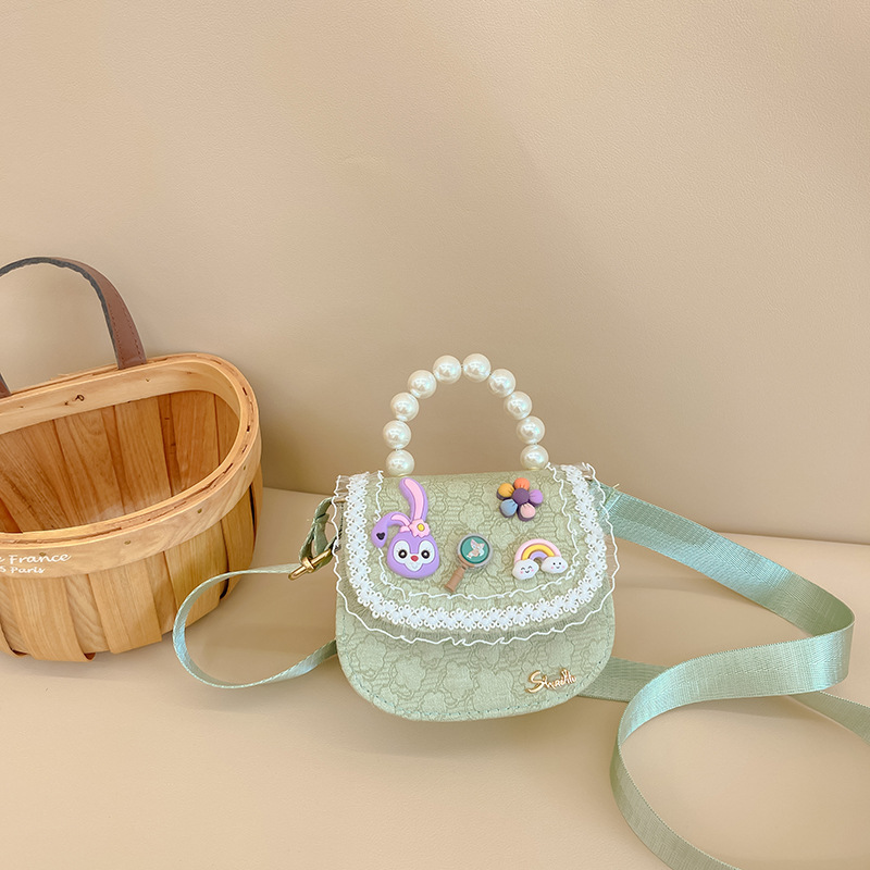 Bolso DE LOS NIÑOS bolsa de mensajero de las niñas moda perla bolso de moda accesorios de dibujos animados bolsa estilo Chanel monedero bolso