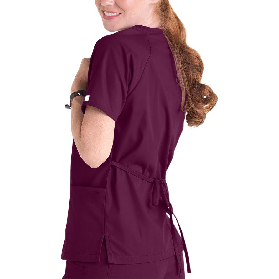 Amazon wash clothes doctor V-neck short-sleeved work clothes women's lace-up top waist-tight split suit spa beauty clothes