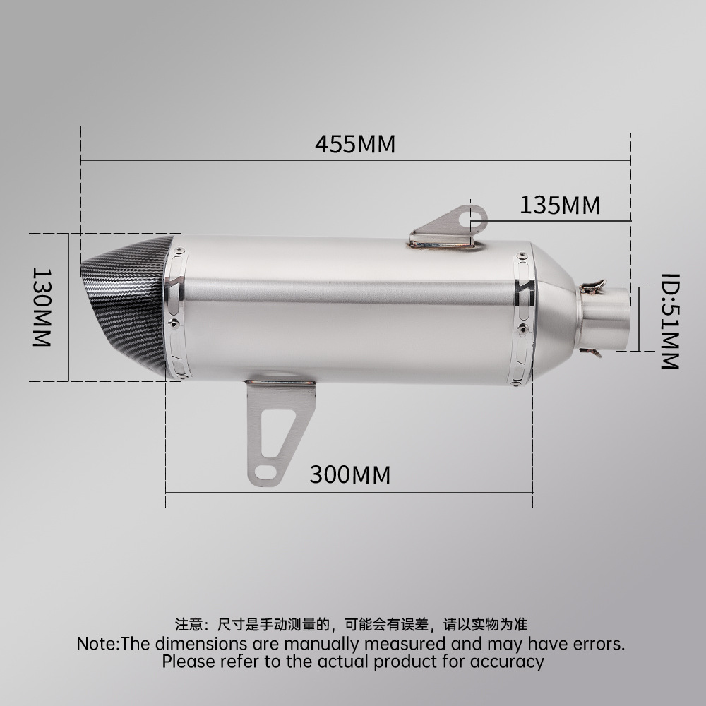 Motorcycle Exhaust Pipe Xmax300 Stainless Steel Tail Section Muffler R77 Exhaust Pipe 2017-2024
