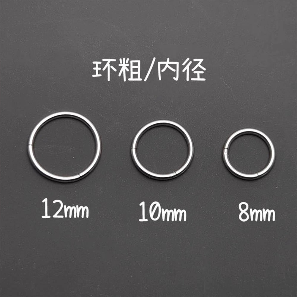 F136 titanium alloy split closed ring lip ring nose ring seamless plain ring implantable grade anode piercing piercing jewelry