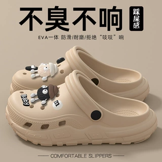 EVA外穿亲子洞洞鞋女款夏季2026新款厚底防滑沙滩海边包头拖鞋女