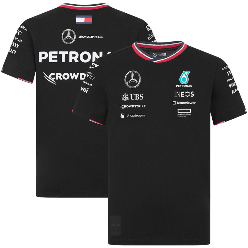 Cross-border explosions 2025F1 racing Mercedes-Benz team hot new 3D digital printing short-sleeved T-shirt