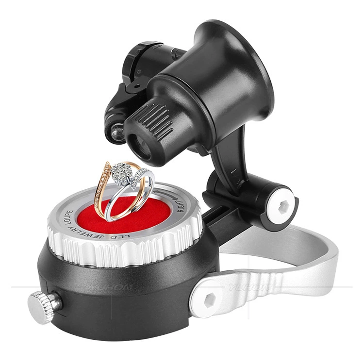 Ювелирные изделия счетчик дисплей Алмазный нефрит драгоценный камень идентификации базы 10x20x25x три кратные светодиодные увеличительное стекло