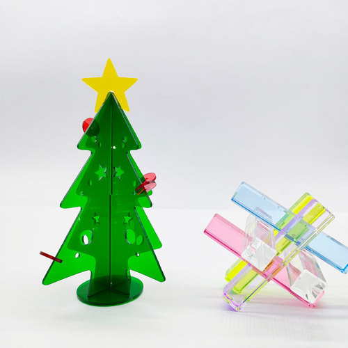 Factory direct sales acrylic Christmas tree Christmas gift diy creative decoration ornaments mini model home high-end