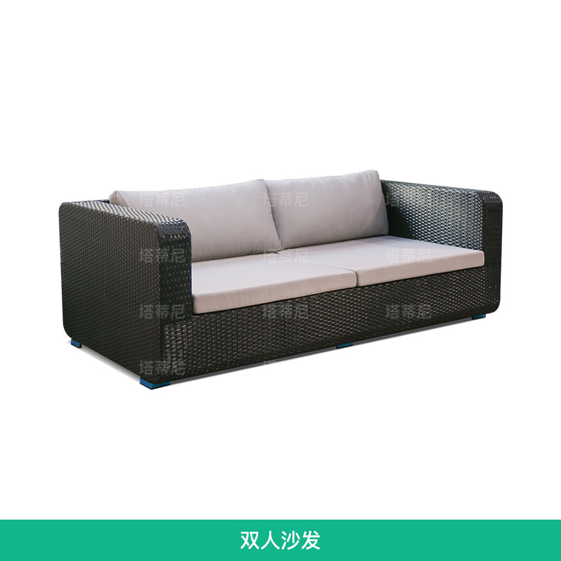 Ocio al aire libre sofá de caña mesa de té combinación villa jardín balcón al aire libre impermeable solar patio muebles residenciales
