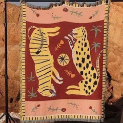 歐美沙發蓋布巾新款ins風掛毯防貓抓沙發罩套野營毯桌布地毯