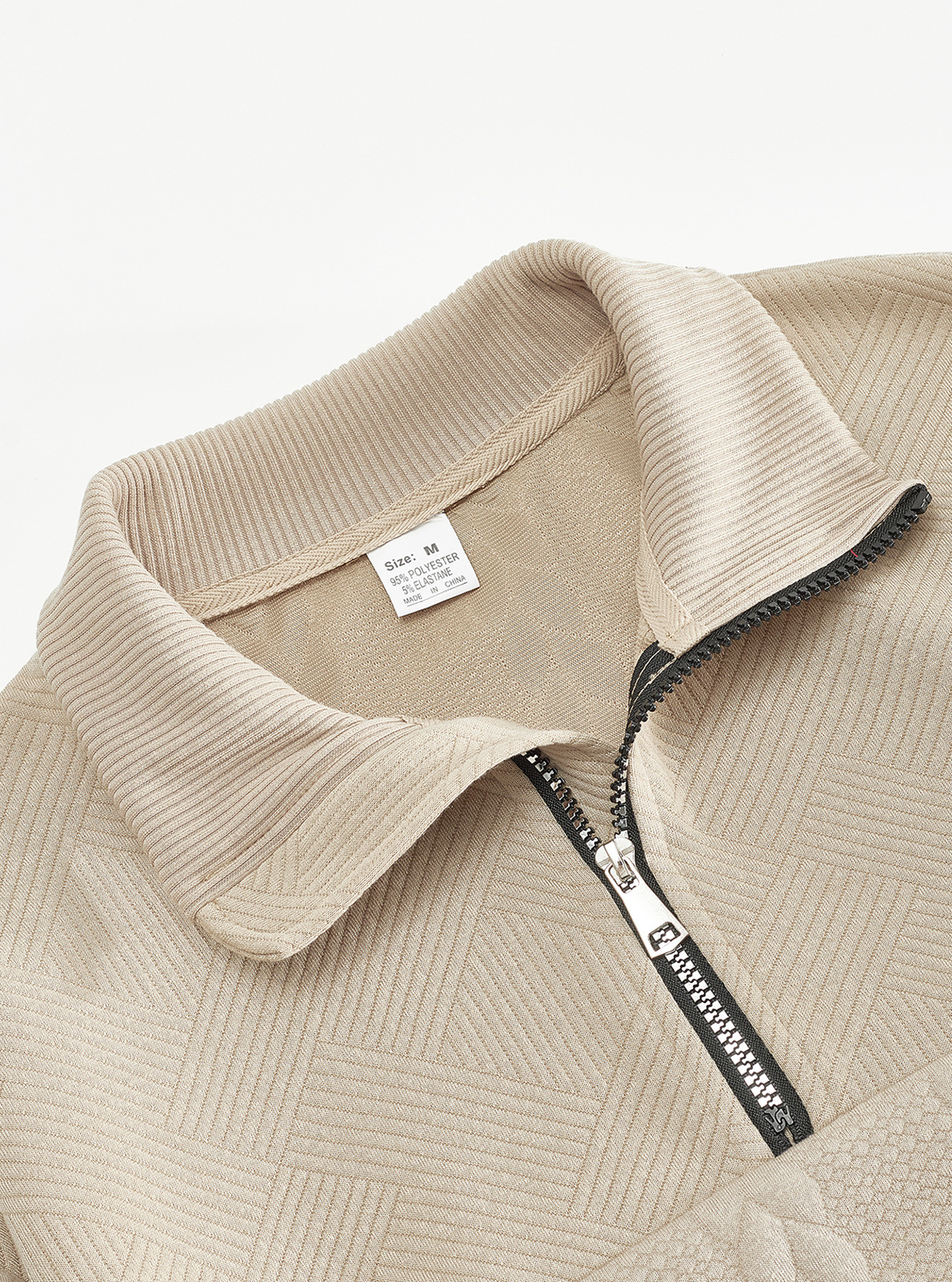Cross Border American Retro Casual Stand Collar Zipper Pullover Loose Knitwork Long Sleeve Outdoor Custom_voghion.com