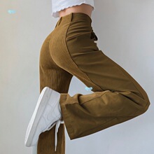 Loose and patchwork color straight leg pants����ƴɫֱͲѝŮ