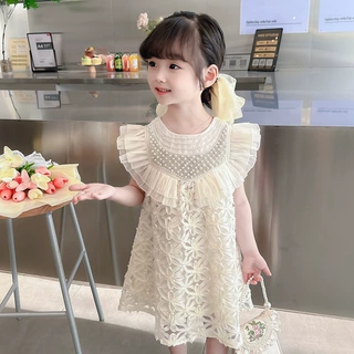 女童2026年夏款珍珠重工公主裙表演连衣裙一件代发洋气童装潮韩版