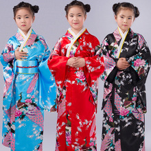 儿童日本和服传统服饰女cos演出 印花浴衣睡袍小学生表演写真礼服