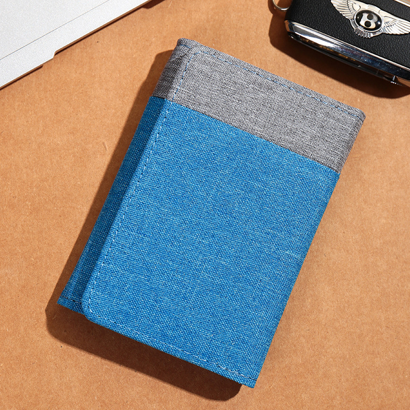 Cartera de lona corta de tres pliegues cartera de hombre denim fuente de comercio electrónico transfronterizo color pequeño cartera al por mayor spot