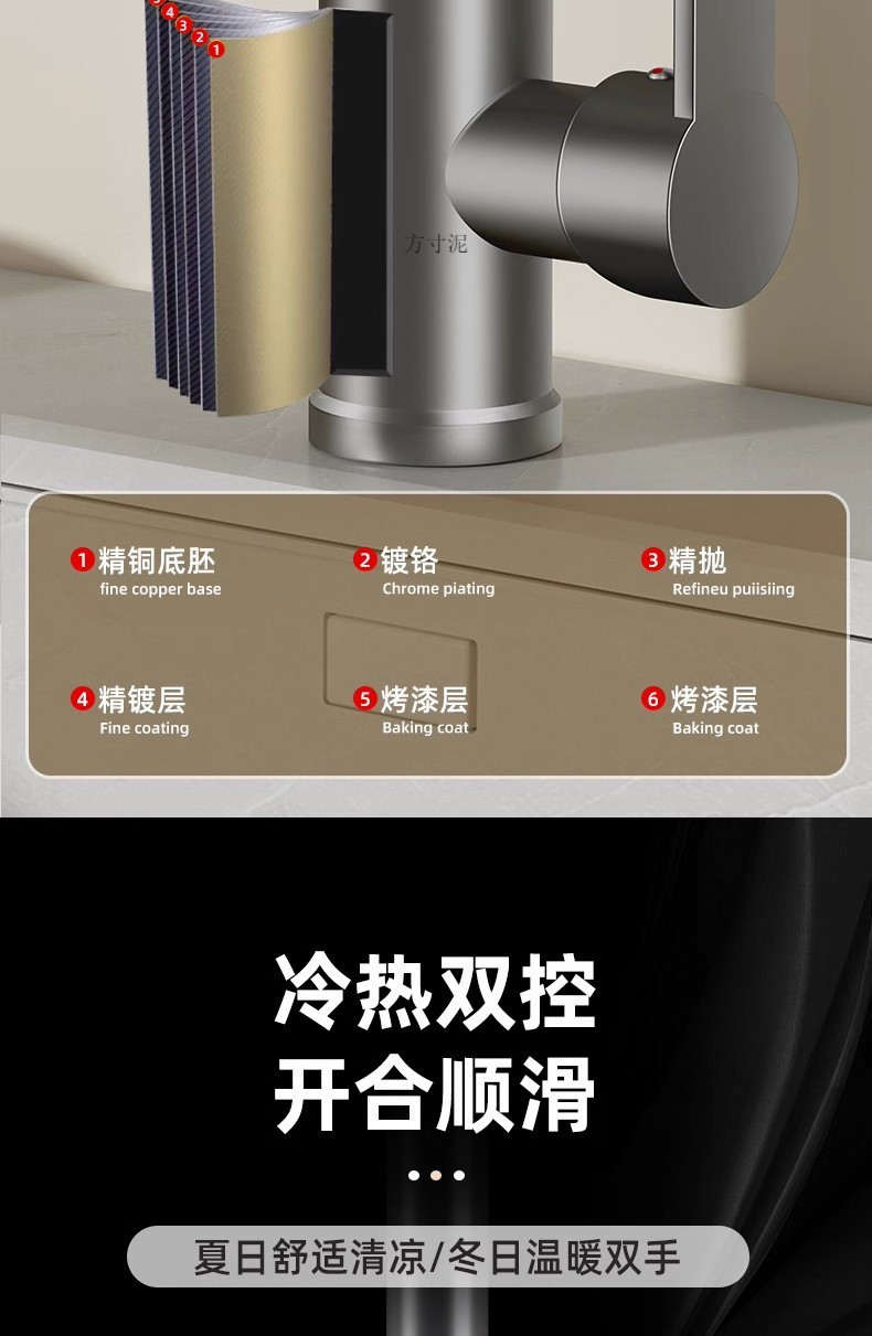 Washbasin faucet, hot and cold, household bathroom washbasin, multi-functional washing basin, all-copper countertop basin faucet factory undefined
