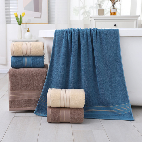 Pure cotton manufacturer wholesale cotton absorbent bath towel household adult bath towel pure cotton hand gift logo