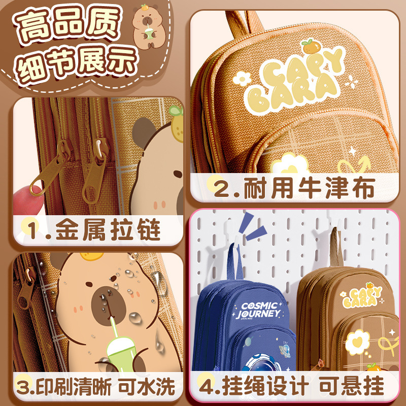 Mochila escolar portátil, bolsa para lápices para niñas 2025 nueva bolsa de papelería de gran capacidad, niñas de secundaria, estudiantes de primaria, niñas multifuncionales