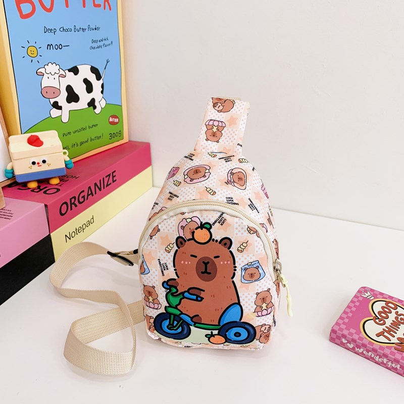 Bolsos lindos para niñas nuevas ventas calientes capibara bolsos de pecho para niños caricaturas para niños y niñas bolsos de cambio