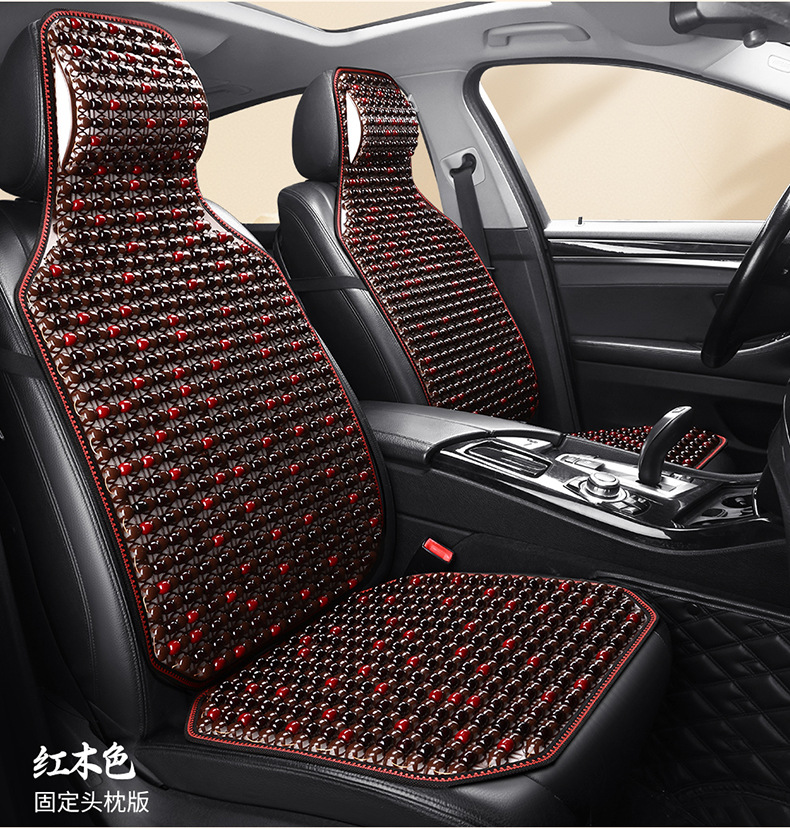 Car Seat Cushion Summer Ventilated and Breathable Cool Mat Single Wooden Bead Seat Cushion Non-slip Massage Pushion for First and First Officer Seat Cushion
