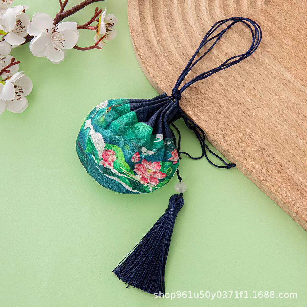Blue-color printed sachet (with tassel)