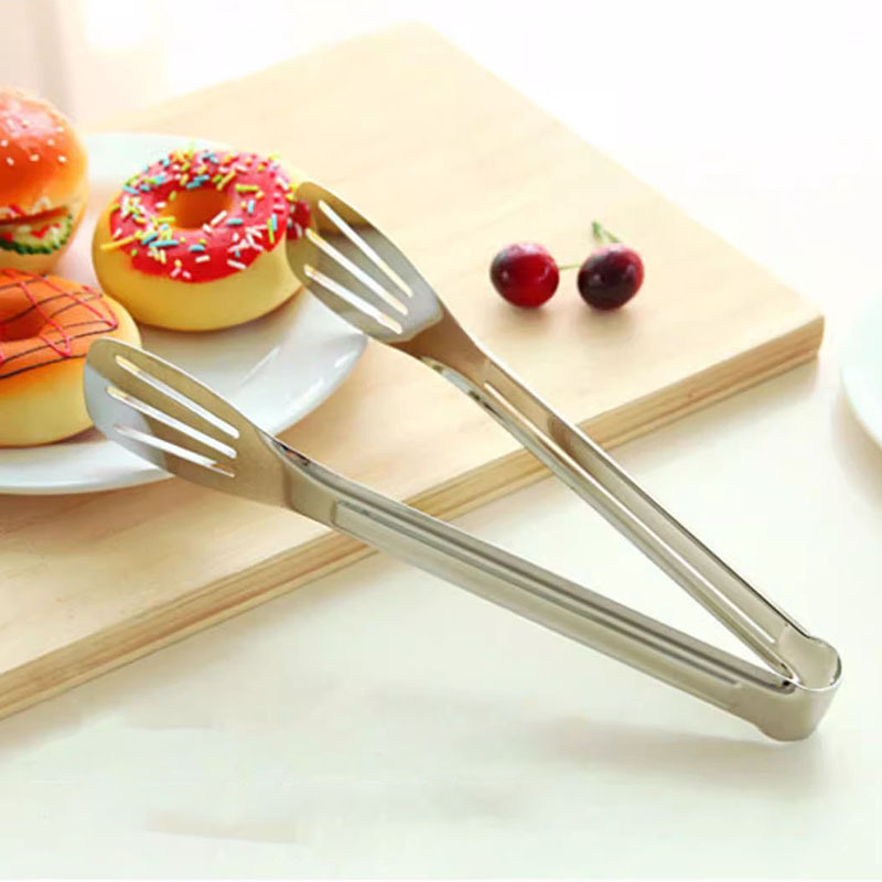 Stainless steel three-line food clip kitchen food clip baking bread clip ice clip barbecue clip barbecue clip steak clip