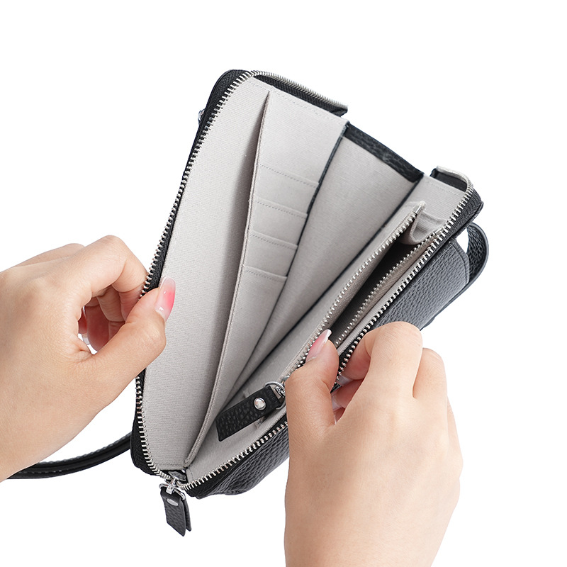 Bolso del teléfono móvil de las mujeres del cuero genuino multifuncional multi-Tarjeta pequeña bolsa de mensajero primera capa de piel de vaca pequeña mochila transfronteriza todo partido bolso de hombro