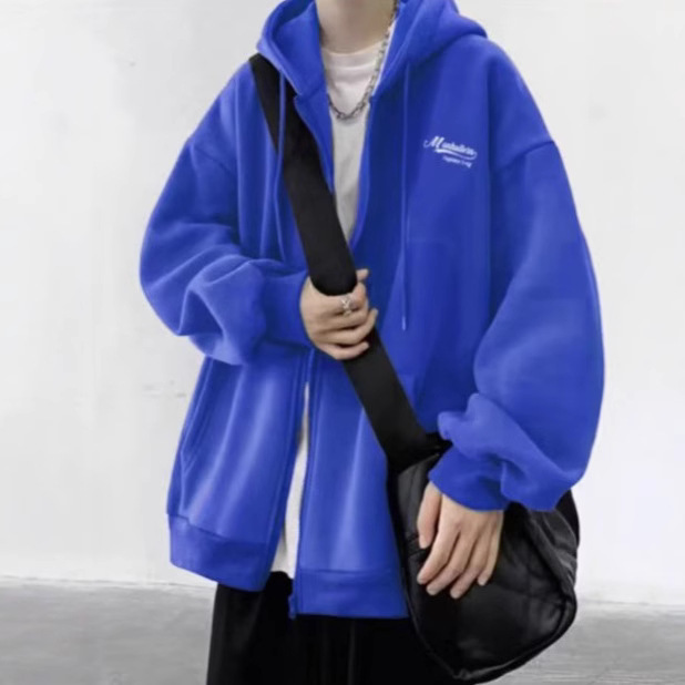 Cardigan Sweater Men's Autumn and Winter Loose High-end Sense American Heavy Trendy Brand Autumn and Winter Sports Hooded Zipper Jacket