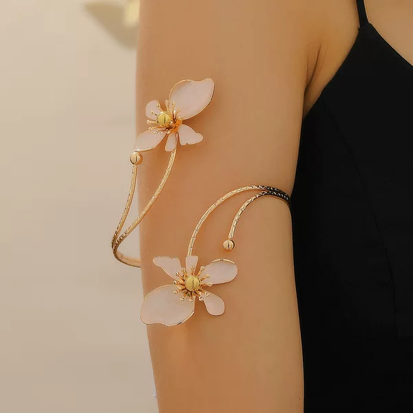 Fashionable and Sexy Flower Open Bracelet Armband European and American Cross-Border Daily Vacation Party Wear Adjustable Bracelet