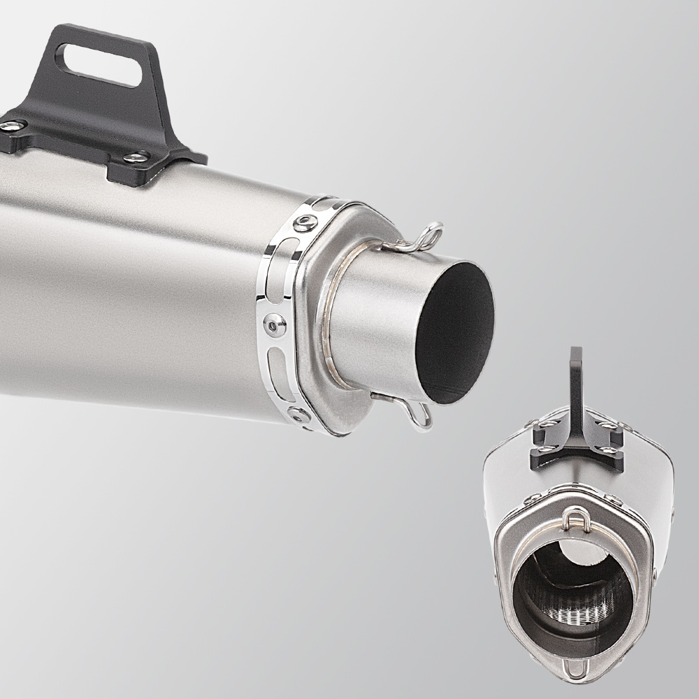 Motorcycle exhaust pipe small cone hexagonal carbon fiber tail muffler is suitable for 51MM diameter non-destructive installation