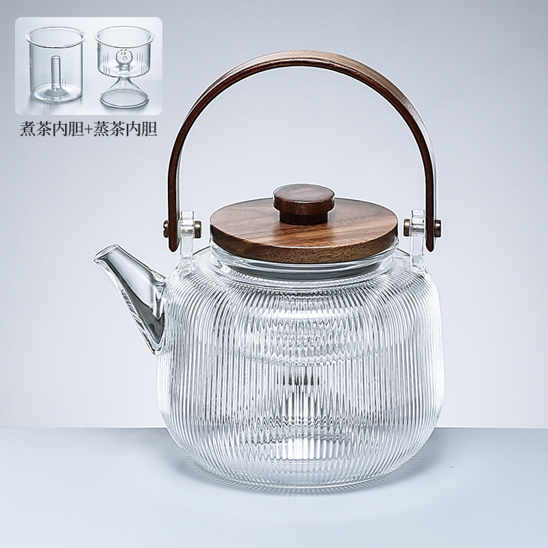 JUD5福也玻璃煮茶壶蒸茶壶家用喷淋式煮茶器养生壶电陶炉围炉煮茶