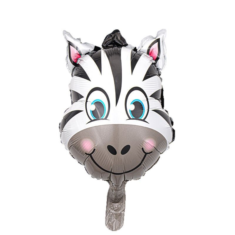 Venta caliente cabeza de animal película de aluminio globo tema de cumpleaños fiesta decoración de dibujos animados león cabeza de tigre papel de aluminio globo al por mayor