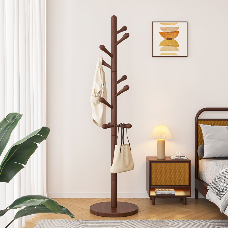 Wooden Clothes Rack, Special for Clothing Stores, Floor Standing Home Use Clothes Hanger, Simple Vertical Clothes Rod, Bedroom Wardrobe Rack