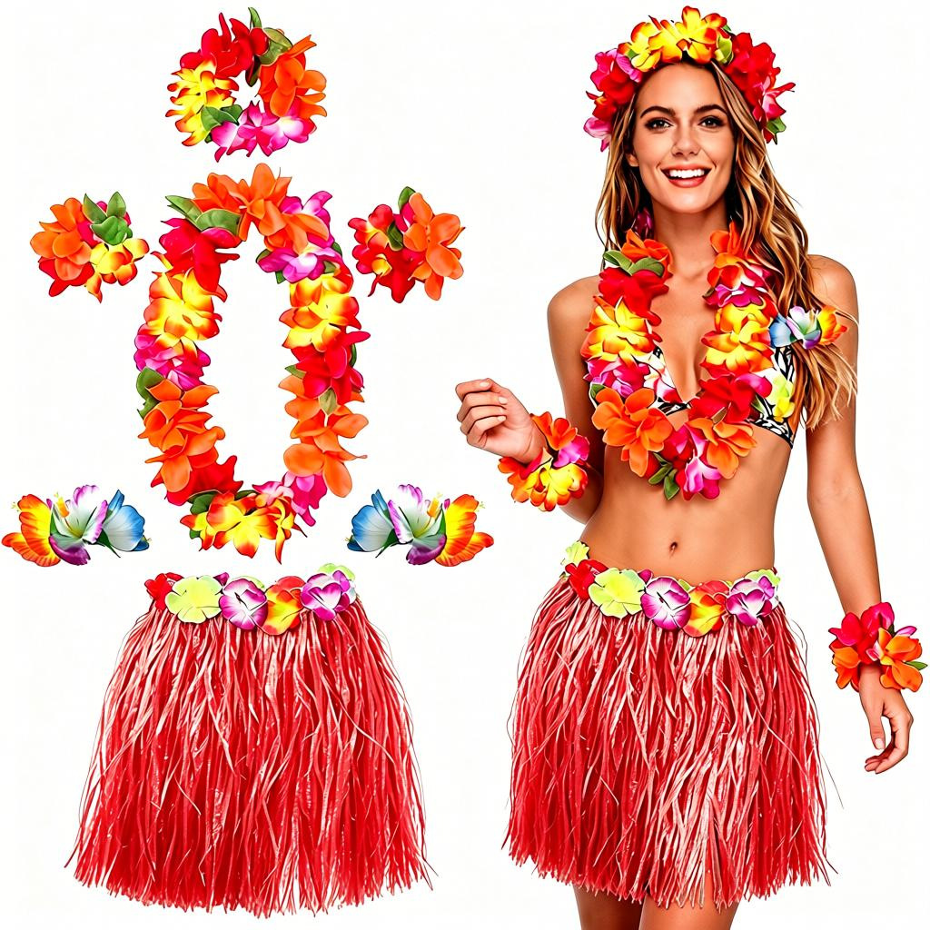 Transfronterizos directos para Hawaii Carnival Party Grass Set Amazon Kindergarten Adult Show Props Hover