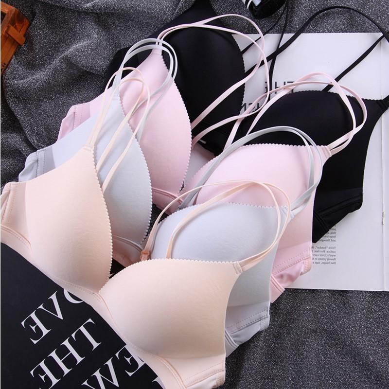 girl triangle cup bra gathered underwear