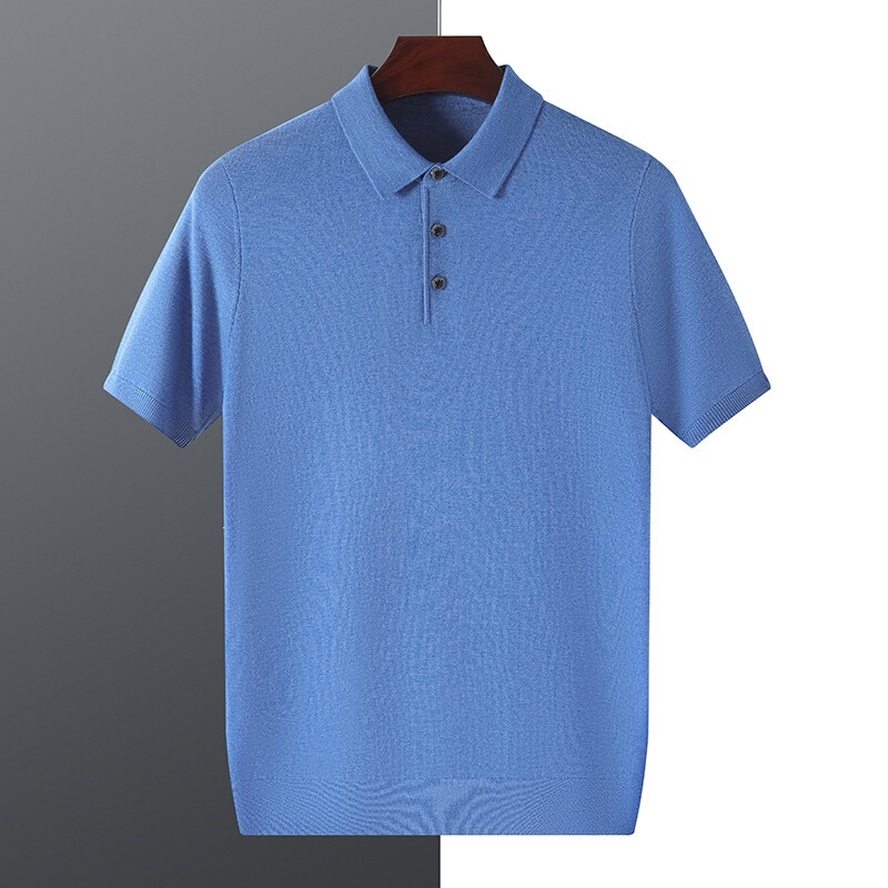 Men's Fine Wool Polo Collar Short-Sleeve T-Shirt for Spring and Summer, Versatile Business Collared Shirt, Simple Slim-Fit Knitwear Wholesale Men's Fine Wool Polo Collar Short-Sleeve T-Shirt for Spring and Summer, Versatile Business Collared Shirt, Simple Slim-Fit Knitwear Wholesale