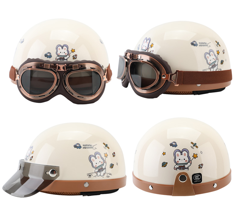 3C Certified Electric Vehicle Helmet, Motorcycle Retro Winter Warm