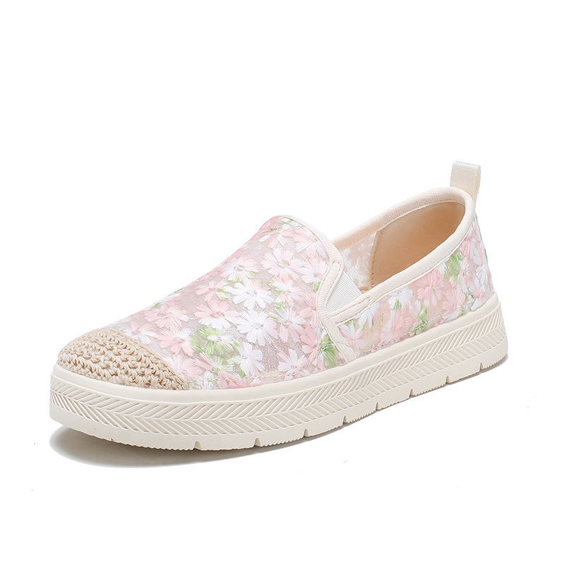 2026 New Spring and Summer Breathable Fisherman Shoes for Girls, Flat Slip-Ons That Go with Skirts, Versatile and Comfortable Casual Cloth Shoes