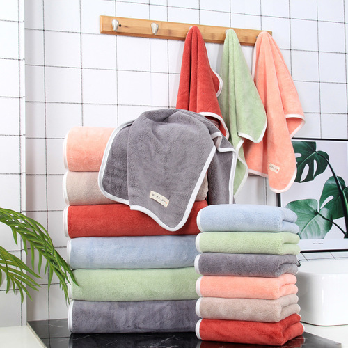 In-stock coral fleece Japanese-style square towels—infant and baby saliva towels, small face-washing towels, absorbent hand towels, bath towels.
