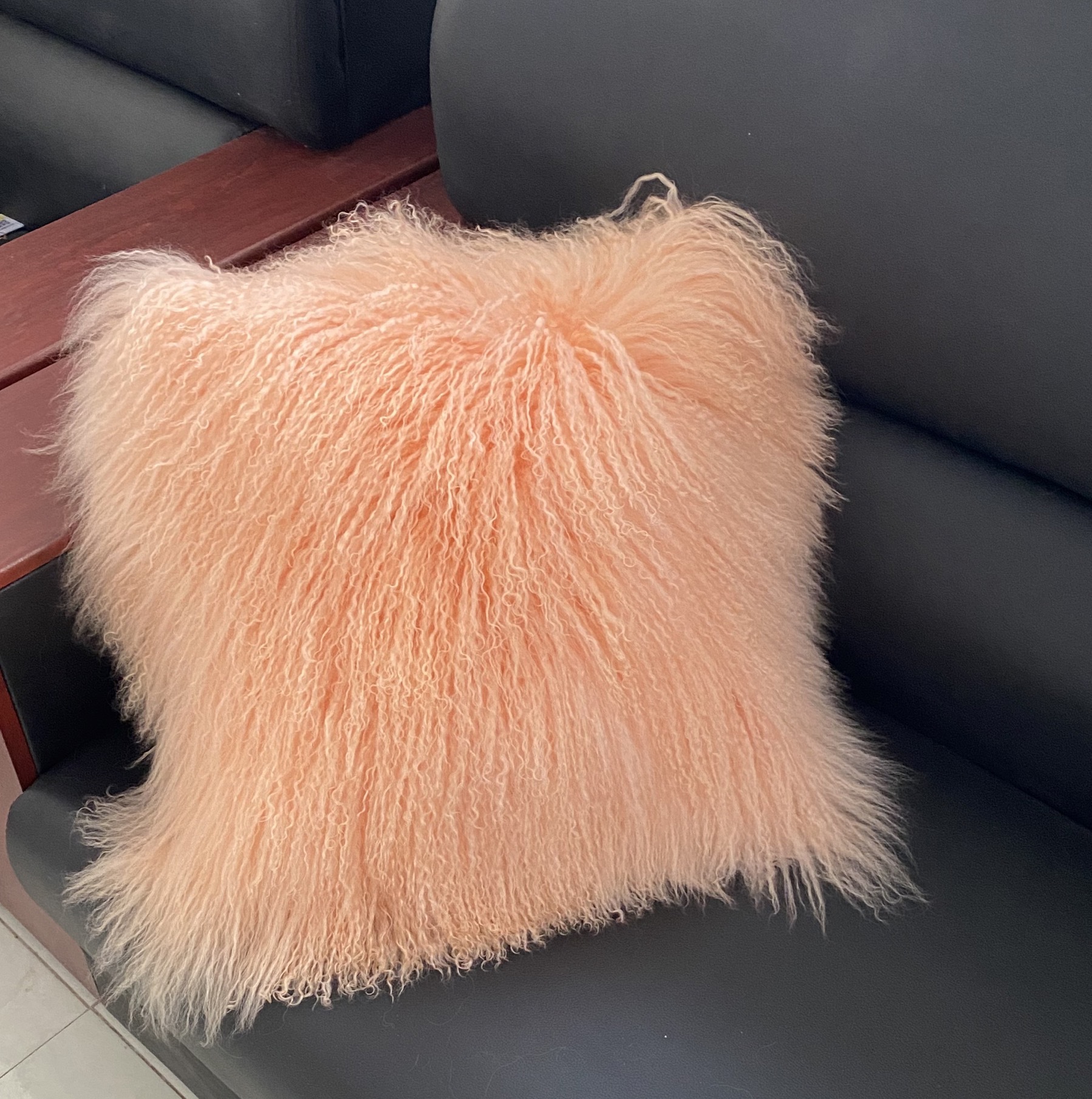 Tannery Wool Throw Pillow Home Decor Pillow DIY White Plush Cushion Fur Integrated Sofa Pillow Cover