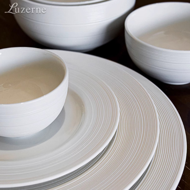 Transfronterizos LICANG cerámica Manhattan Pearl blanco platos de pasta taza de café espresso