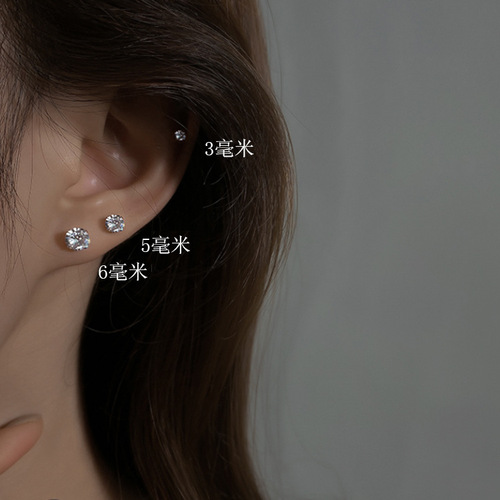 Earrings plastic earrings women's earrings boxed resin square ear bone nails small earrings jewelry supply street earrings