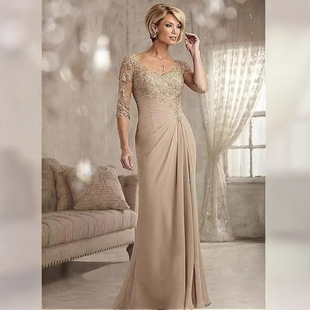 Amazon European and American Elegant Long Dress 2025 New Prom Banquet Mesh Party Aliexpress Evening Dress