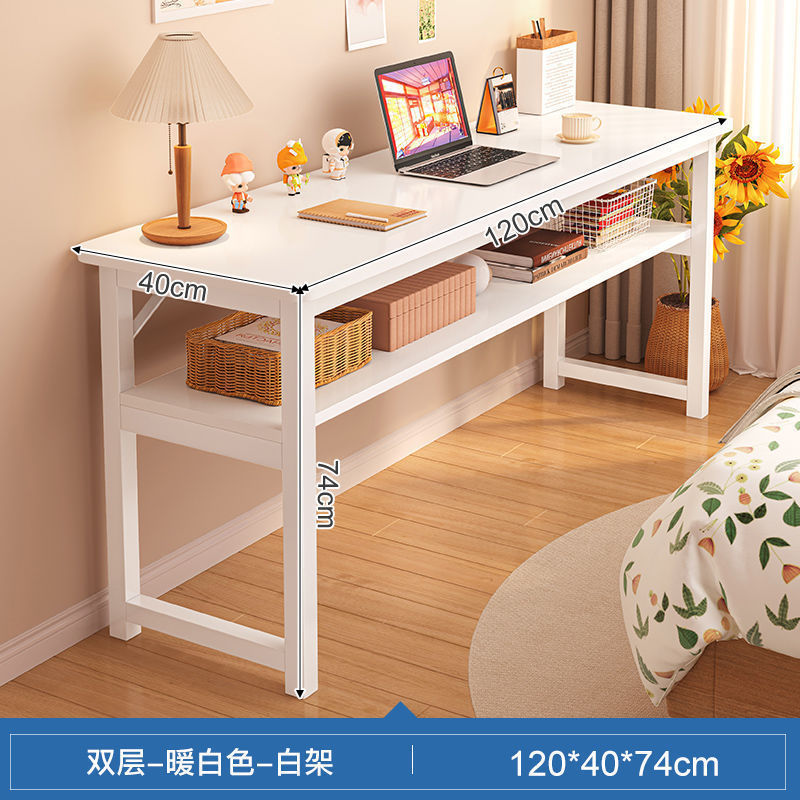 书桌家用女生卧室长条桌简易出租屋靠墙长桌子工作台阳台窄电脑桌|undefined