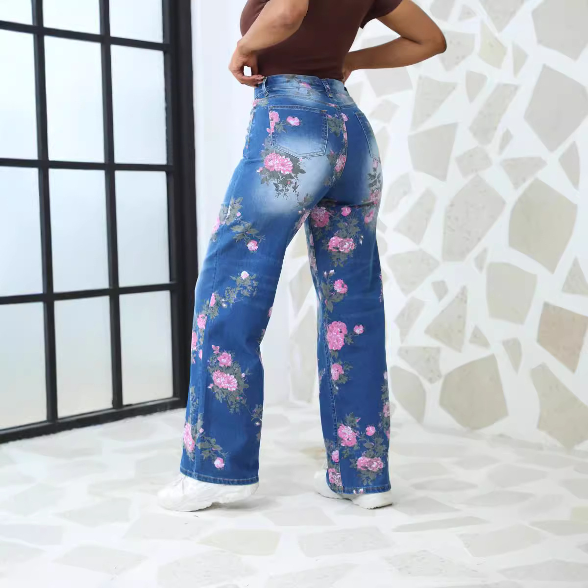 Pantalones Anchos Estampados de Talla Grande para Mujer, Estilo Europeo y Americano, Tendencia Otoño 2025, Comercio Exterior Transfronterizo, AliExpress, eBay