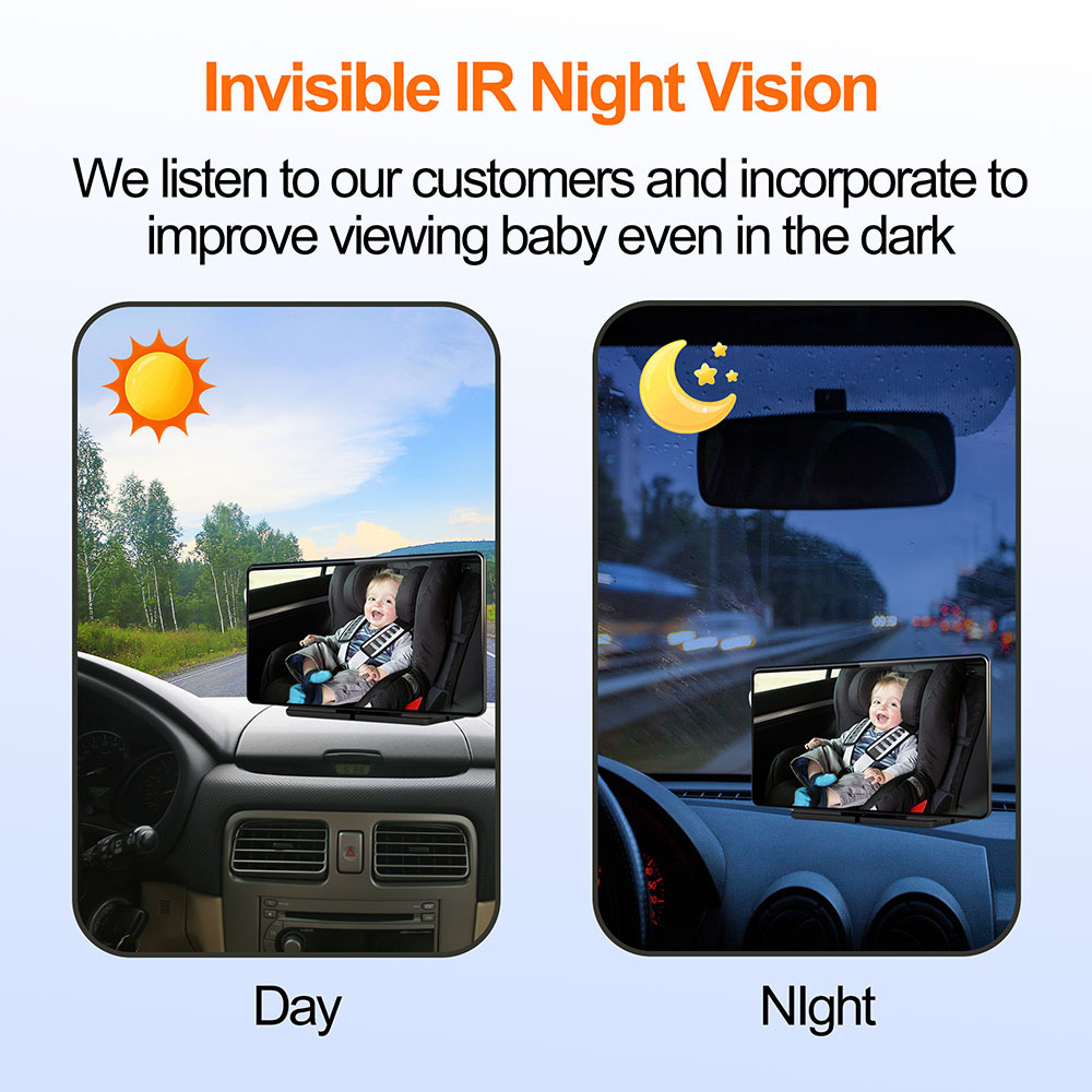 Cross-border 7-inch car HD in-car baby monitoring display baby treasure night vision monitoring 1080P camera