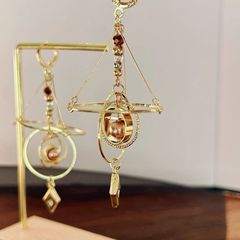 【太阳仪轨】行星运转微型装置黄铜重工无耳洞夸张高级耳饰女耳环