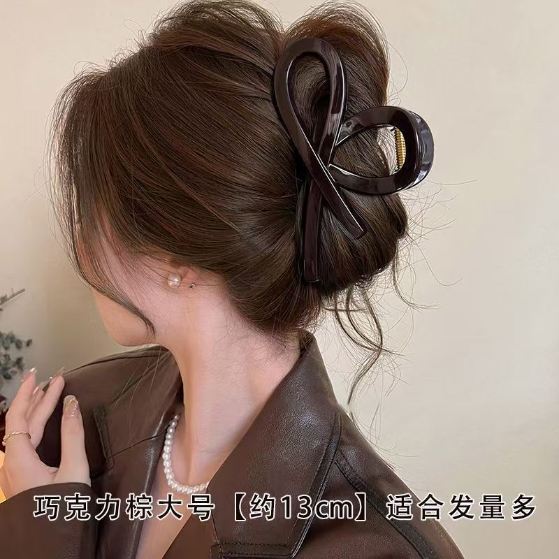 韩国高品质亚克力抓夹2025新款大号鲨鱼夹简约发夹女后脑勺发饰品|undefined